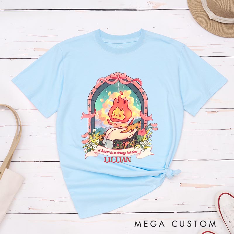Personalized Anime Cute Fire Classic T-Shirts Japanese Kawaii Tshirt for Anime Lovers Studio Inspired