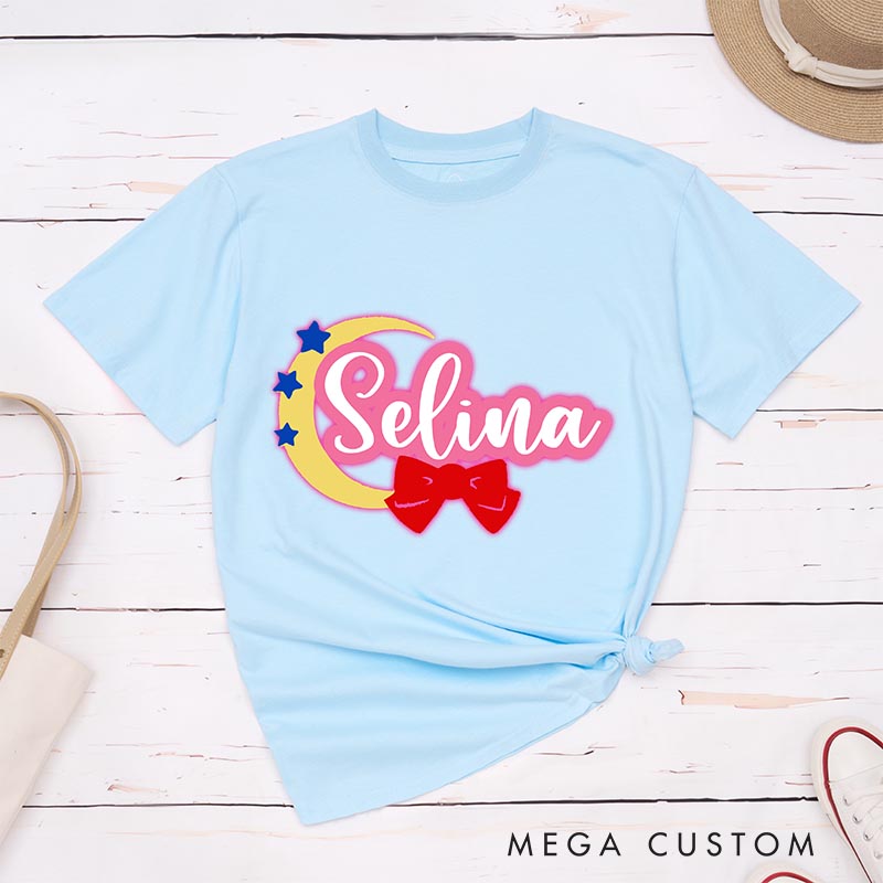 Personalized Retro Anime Moon Classic T-Shirts Japanese Manga Comic Tshirt for Anime Lovers