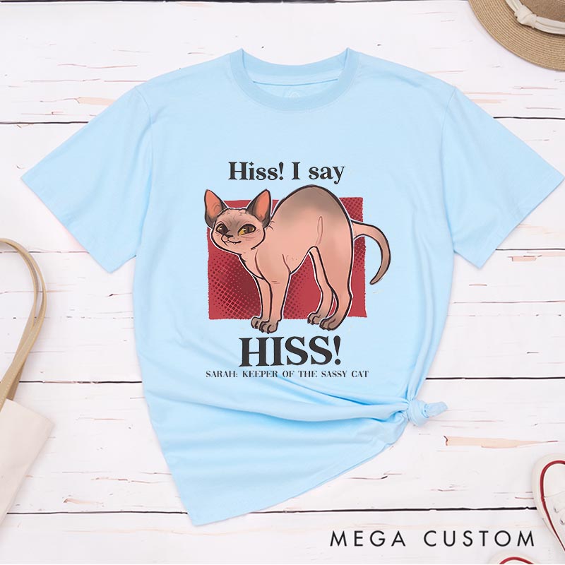Personalized I said Hiss Game Classic T-Shirts CRPG Video Game Tshirt Fantasy Game Shirt Animal Lover Cat Mom Cat Dad