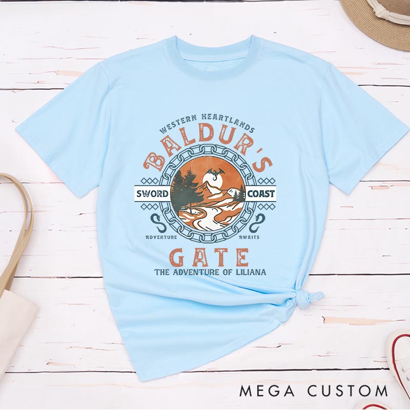 Personalized the Gate Journey Game Classic T-Shirts CRPG Video Game Tshirt Fantasy Game Shirt