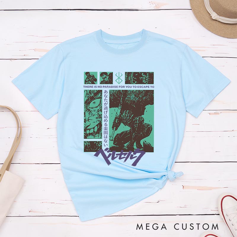 Personalized Sword Anime Classic T-Shirts Japanese Manga Comic Tshirt for Anime Lovers