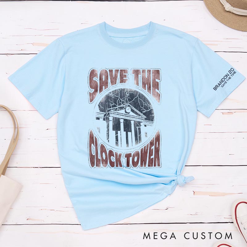 Personalized Save the Clock Town Classic T-Shirts Future Fiction Movie Tshirt Geek Nerdy Movie Shirt