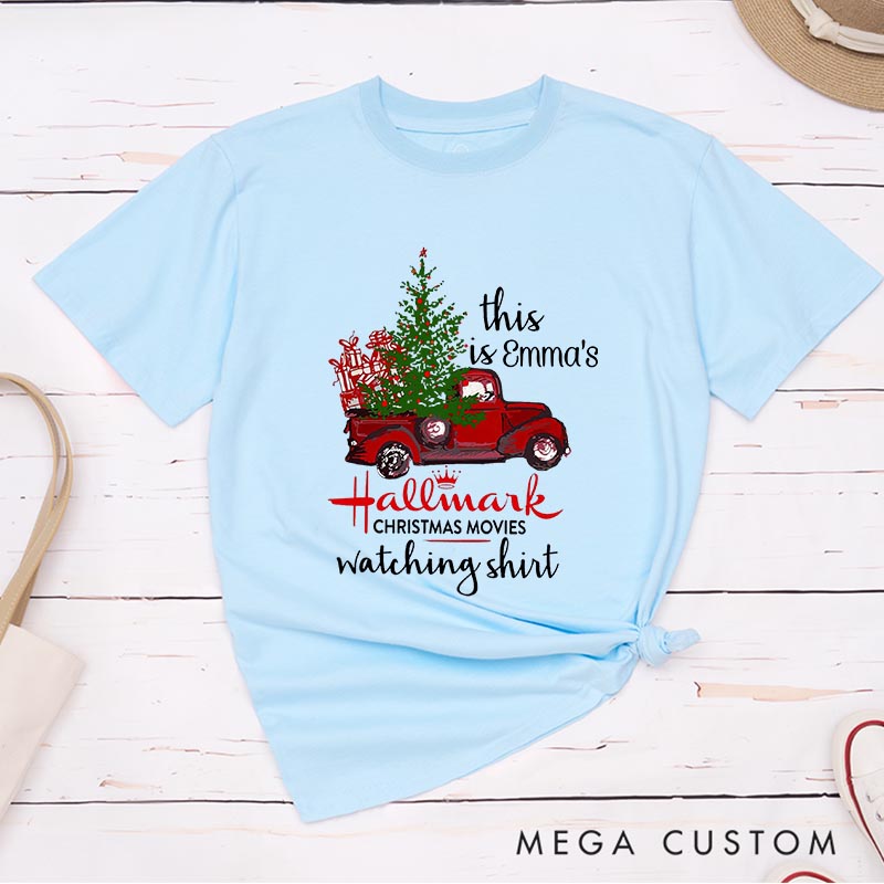 Personalized Christmas Movie Watching Shirt Movie Classic T-Shirts Vintage Holiday Movies Tshirt Family Movie Shirt