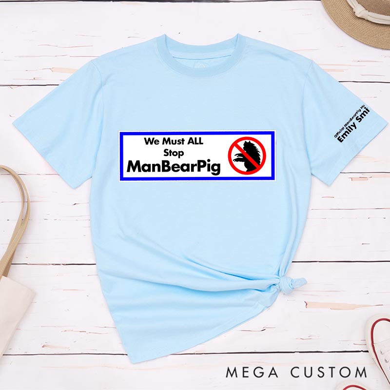 Personalized Man Bear Pig Funny Cartoon TV Series Classic T-Shirts Cartoon TV Show Film Fan Tshirt