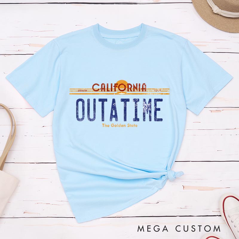 Personalized Outatime Classic T-Shirts Future Fiction Movie Tshirt Geek Nerdy Movie Shirt