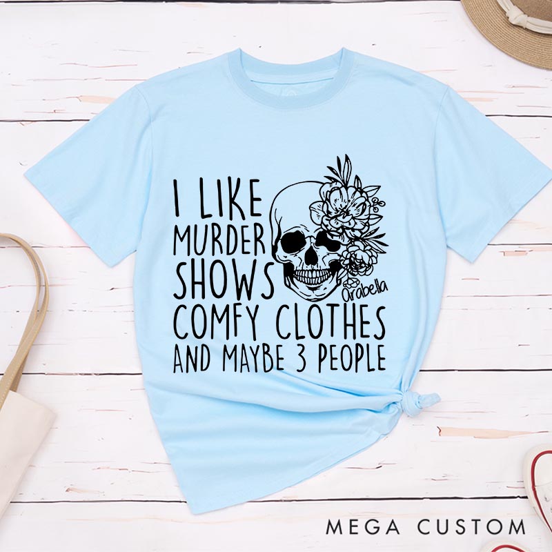 Personalized I Like Murder Shows Horror Movie Classic T-Shirts Scary Movie Tshirt 80s Retro Movie Shirt for Her