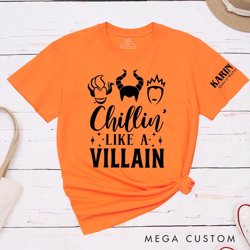 Personalized Chillin Like a Villain Classic T-Shirts Princess Magic Movie Tshirt Film Fan Shirt for Her