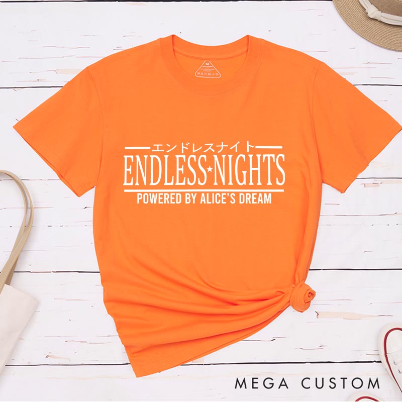 Personalized Japanese Endless Nights Game Classic T-Shirts Video Game Tshirt Geek Gaming Nerd Shirt