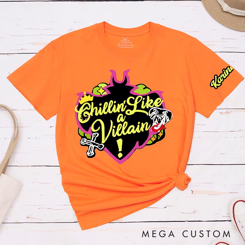 Personalized Chillin Like a Villain Classic T-Shirts Princess Magic Movie Tshirt Film Fan Shirt Halloween