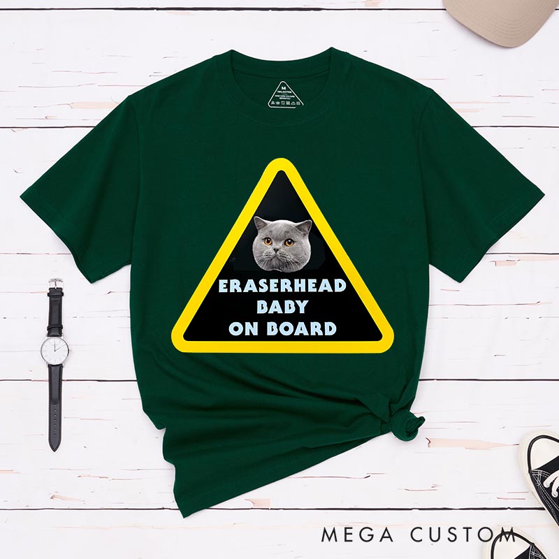 Personalized Vintage Baby on Board Movie Classic T-Shirts Retro Film Fan Tshirt for Dog Mom Dog Dad Cat Mom Cat Dad