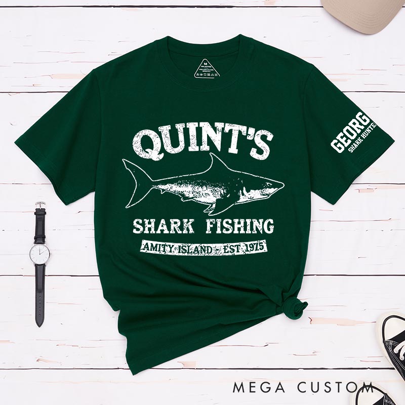 Personalized Shark Fishing Movie Classic T-Shirts Great White Shark Horror Movie Tshirt Halloween