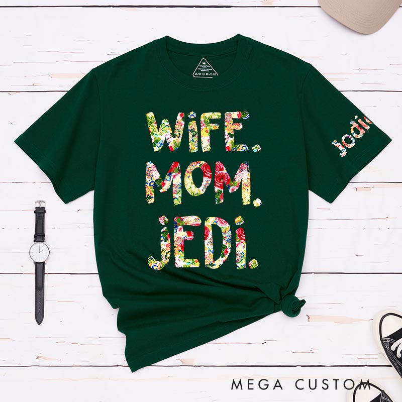 Personalized Wife Mom Jedi Classic T-Shirts Galaxy Tshirt for Mother Wife Movie Lovers for Her Mother’s Day