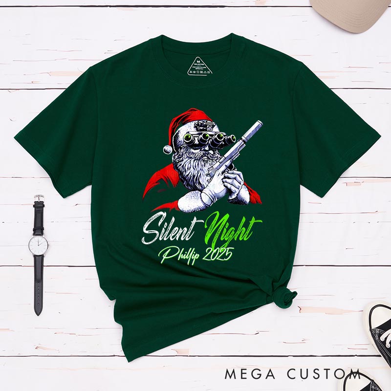 Personalized Silent Night Christmas Movie Classic T-Shirts Funny Holiday Tshirt Christmas Gift for Him