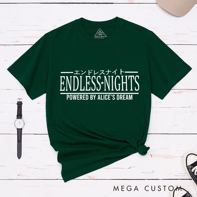 Personalized Japanese Endless Nights Game Classic T-Shirts Video Game Tshirt Geek Gaming Nerd Shirt