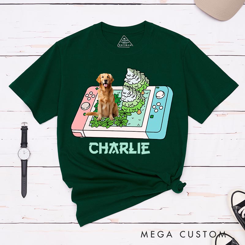 Personalized Cute Pet Gamer Classic T-Shirts for Dog Dad Mom Gaming Anime Lovers Video Game Shirt