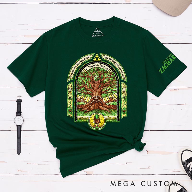 Personalized Forest Windowpane Classic T-Shirts Video Game Tshirt Geek Gaming Nerd Shirt for Him and Her