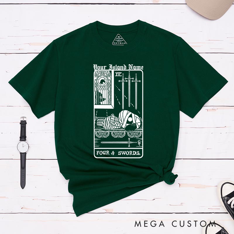 Personalized Four of Swords Classic T-Shirts Video Game Tshirt Island Building Game Shirt