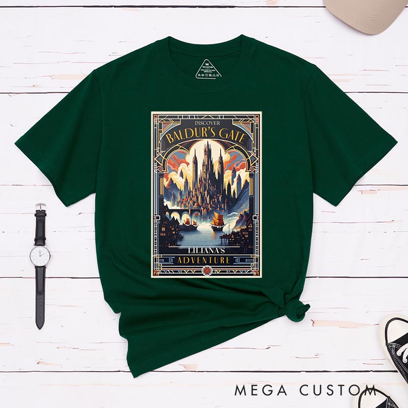 Personalized Journey to the Gate Game Classic T-Shirts CRPG Video Game Tshirt Fantasy Game Shirt