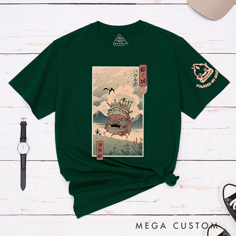 Personalized Castle Classic T-Shirts Japanese Ukiyo-e style Shirt  Japanese Manga Comic Tshirt for Anime Lovers