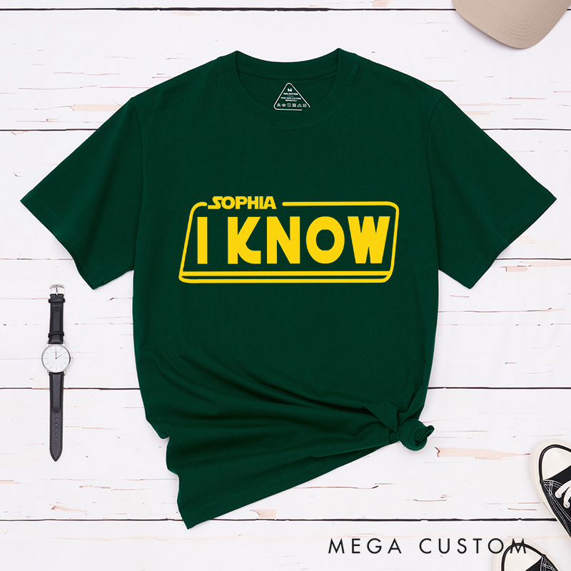 Personalized I Love You I Know Couple Matching Classic T-Shirts Honeymoon Shirt for Movie Lovers Valentines Day Just Married Shirt