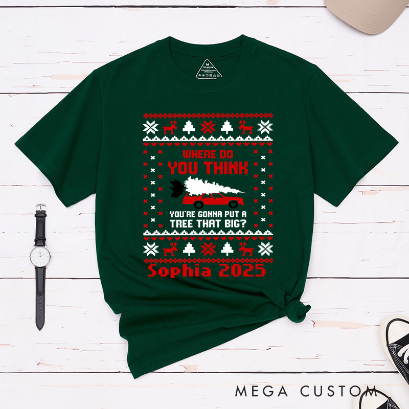 Personalized Bend Over Funny Matching Classic T-Shirts Christmas Vacation Shirt for Movie Lovers Holiday Christmas Gifts