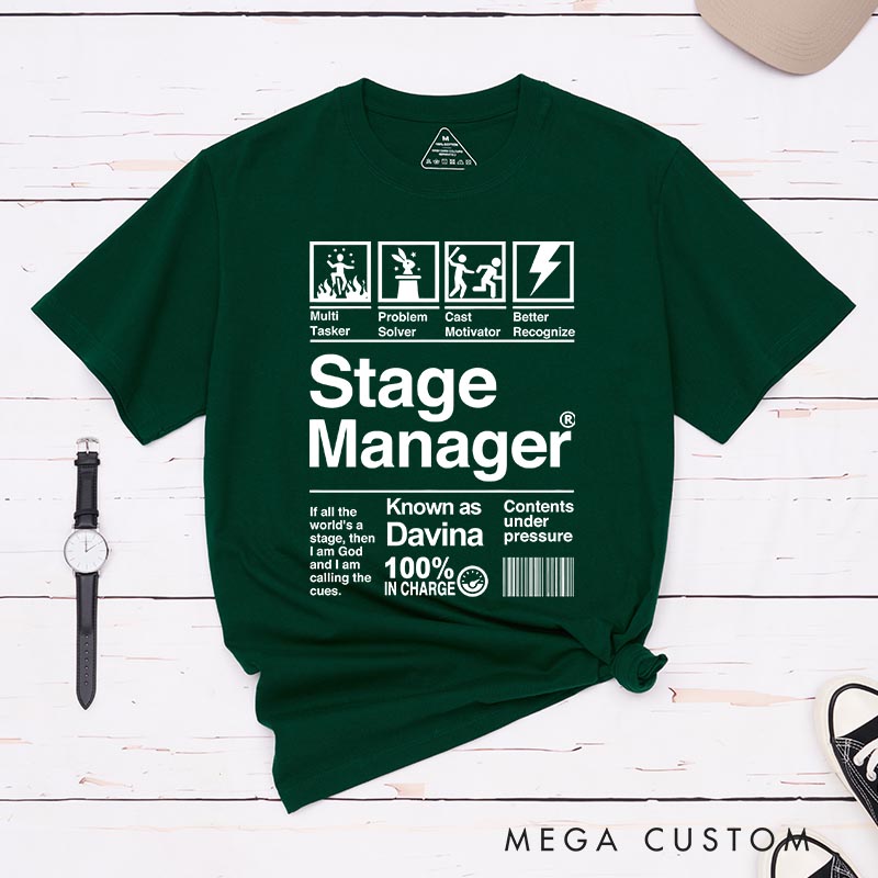 Personalized Stage Manager Classic T-Shirts for Stage Crew Thespian Musical Lover Tshirt Musical Fan