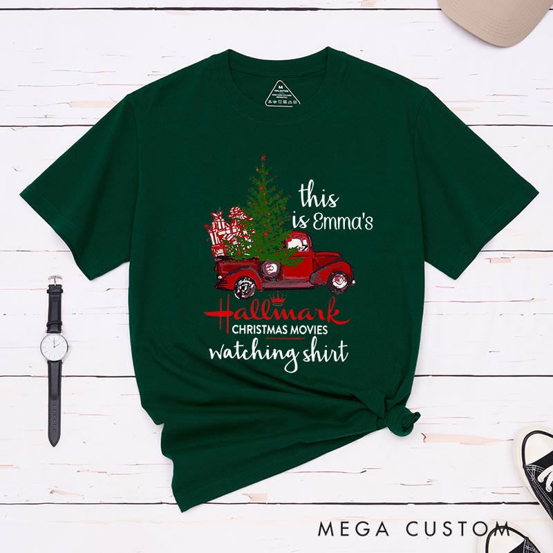 Personalized Christmas Movie Watching Shirt Movie Classic T-Shirts Vintage Holiday Movies Tshirt Family Movie Shirt
