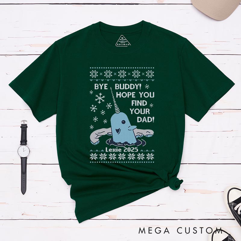 Personalized Bye Buddy Christmas Movie Classic T-Shirts Vintage Holiday Movies Tshirt Family Movie Shirt