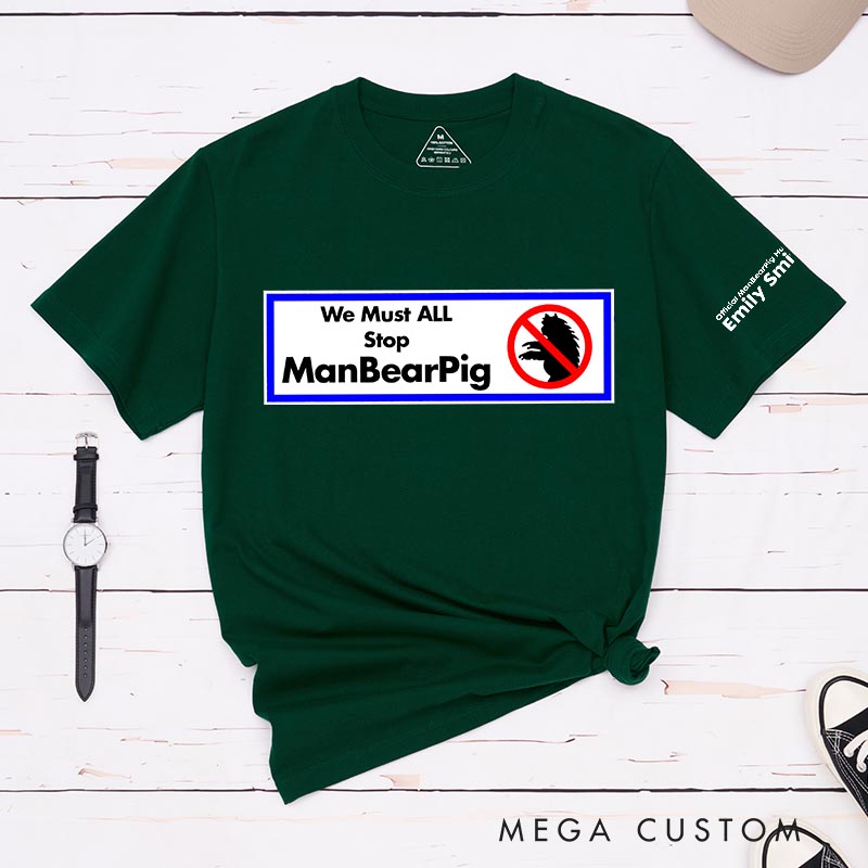 Personalized Man Bear Pig Funny Cartoon TV Series Classic T-Shirts Cartoon TV Show Film Fan Tshirt