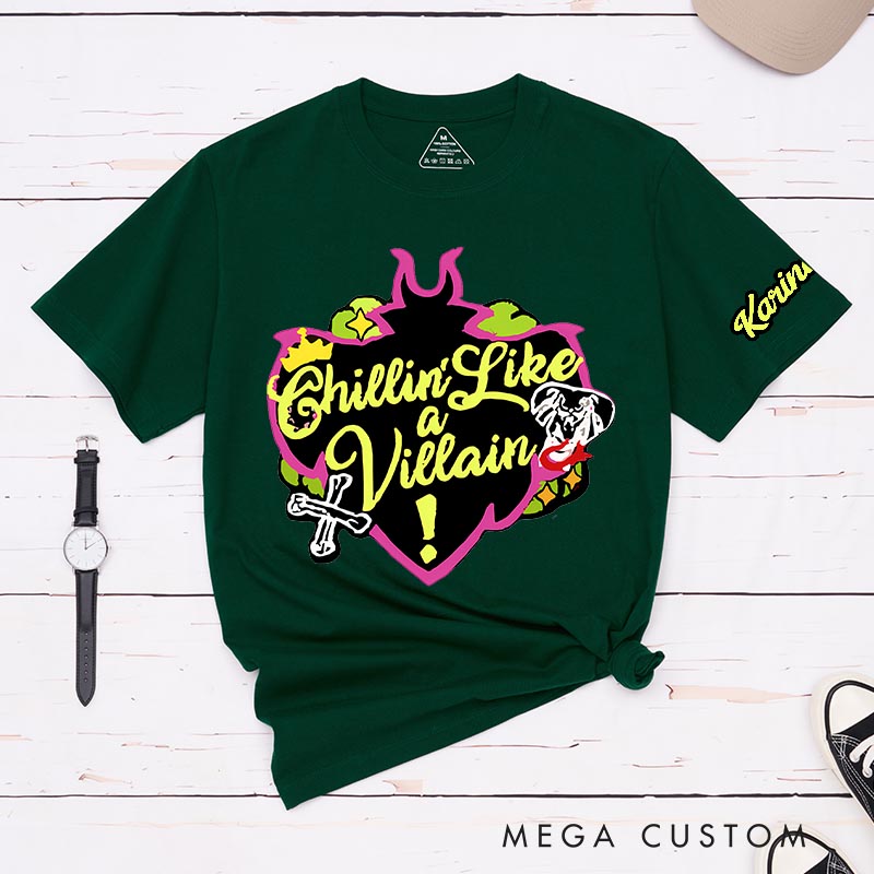 Personalized Chillin Like a Villain Classic T-Shirts Princess Magic Movie Tshirt Film Fan Shirt Halloween