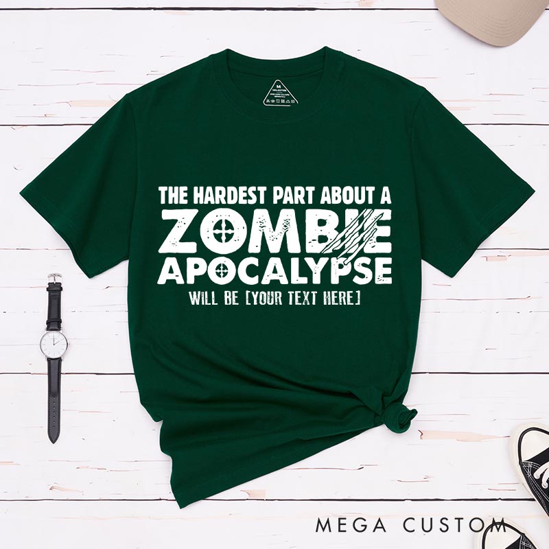 Personalized Zombie Apocalypse Mens Classic T-Shirts Horror Geeky Tshirt for Movie Lovers Halloween