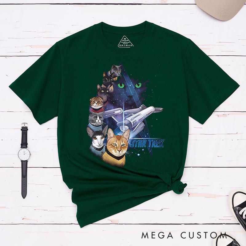 Personalized Cat Star Adventure Classic T-Shirts Funny Geek Tshirt for Movie Lovers
