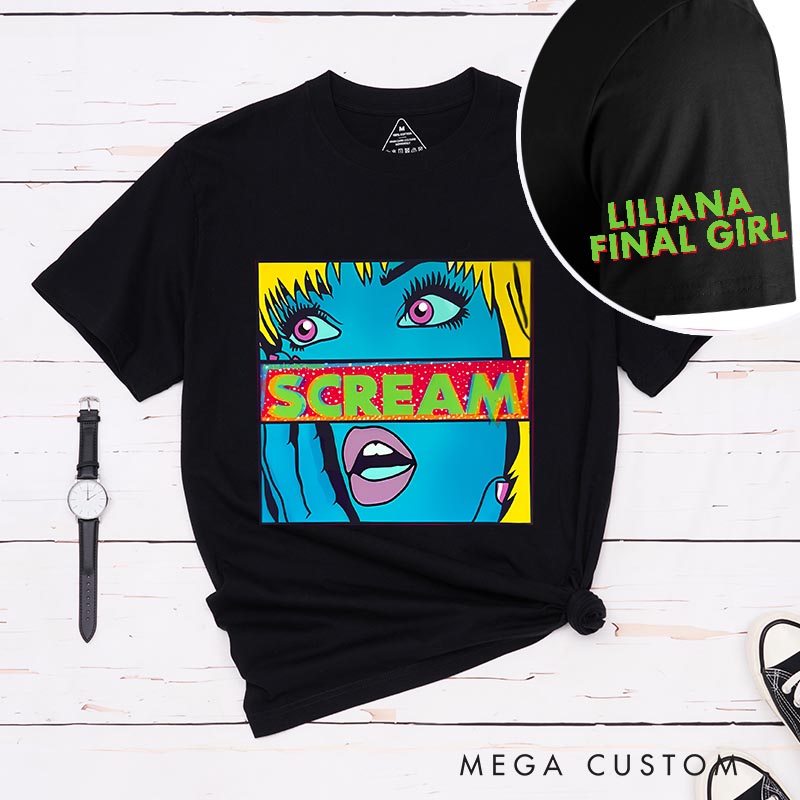 Personalized Pop Art Style Scream Classic T-Shirts Horror Movie Tshirt 80s Horror Movie Shirt