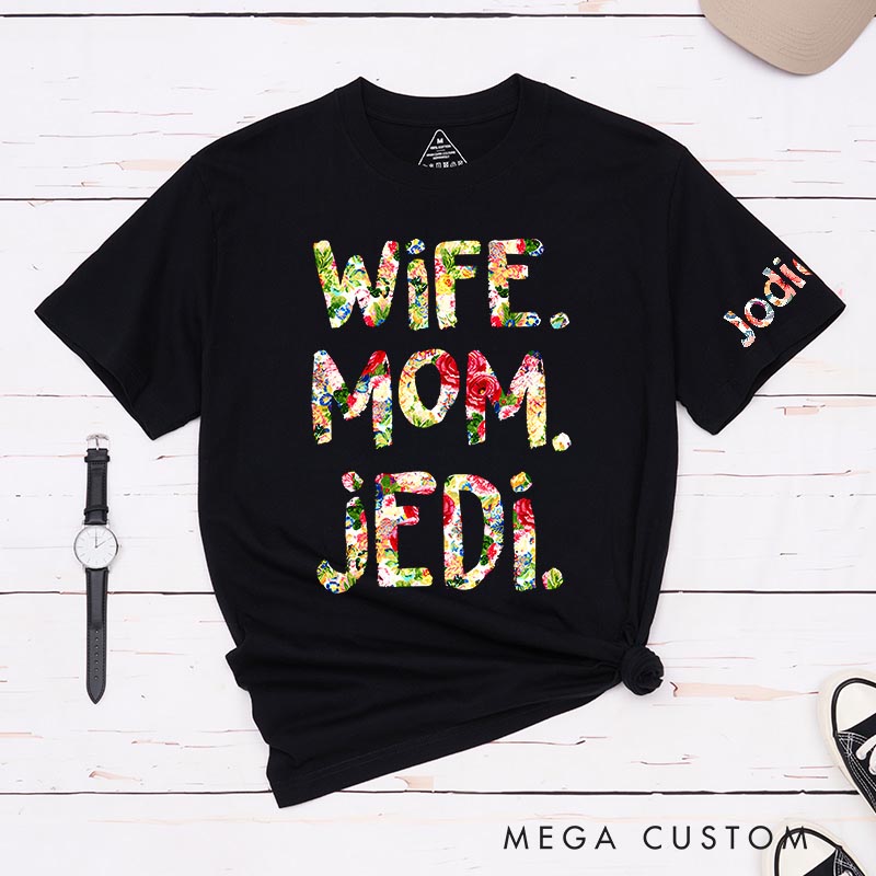 Personalized Wife Mom Jedi Classic T-Shirts Galaxy Tshirt for Mother Wife Movie Lovers for Her Mother’s Day