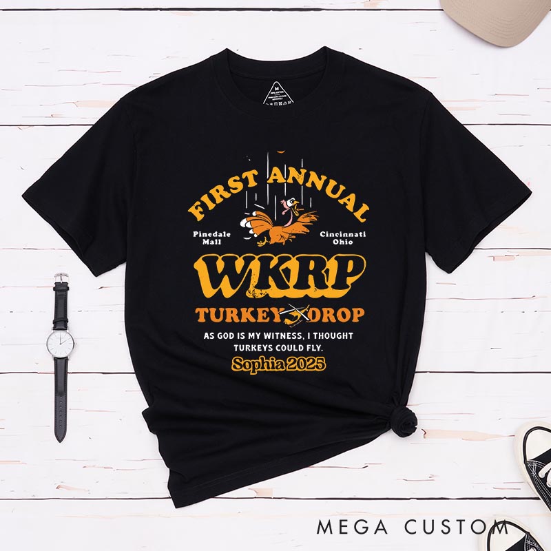 Personalized WKRP Thanksgiving Movie Classic T-Shirts Holiday TV Show Tshirt Thanksgiving Gift