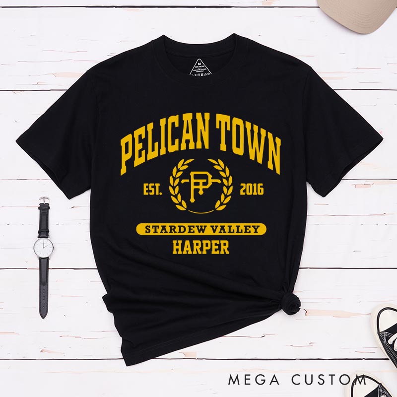 Personalized Pelican Town Game Classic T-Shirts Farming Gamer Tshirt Valley Geek Gaming Nerd Shirt