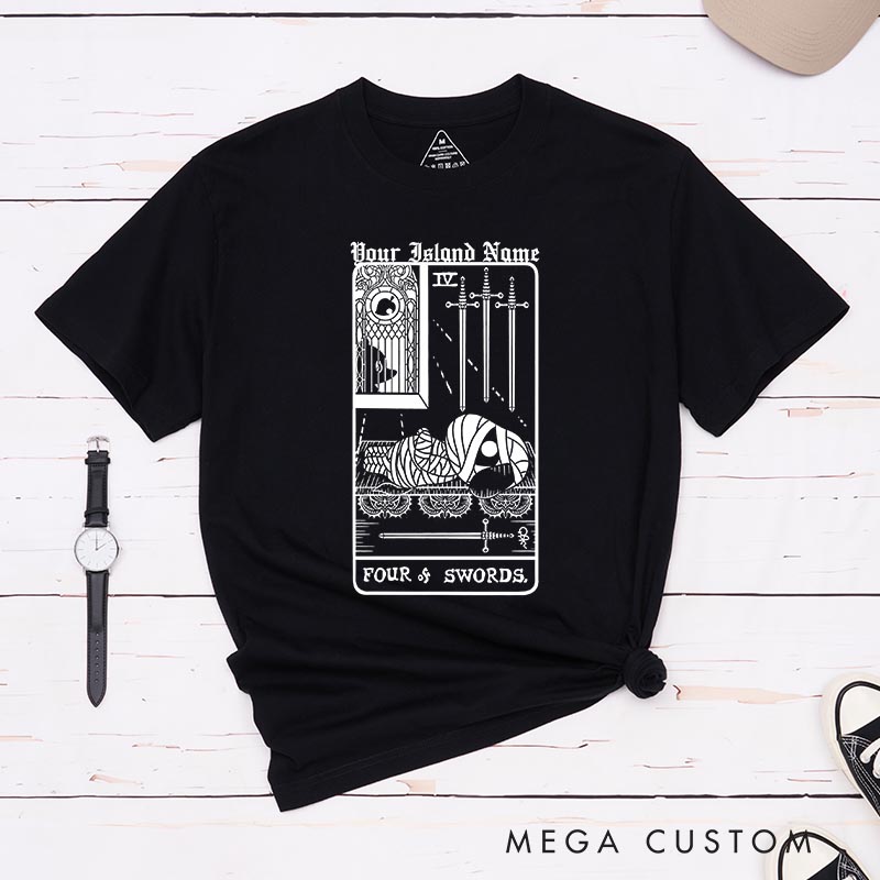 Personalized Four of Swords Classic T-Shirts Video Game Tshirt Island Building Game Shirt
