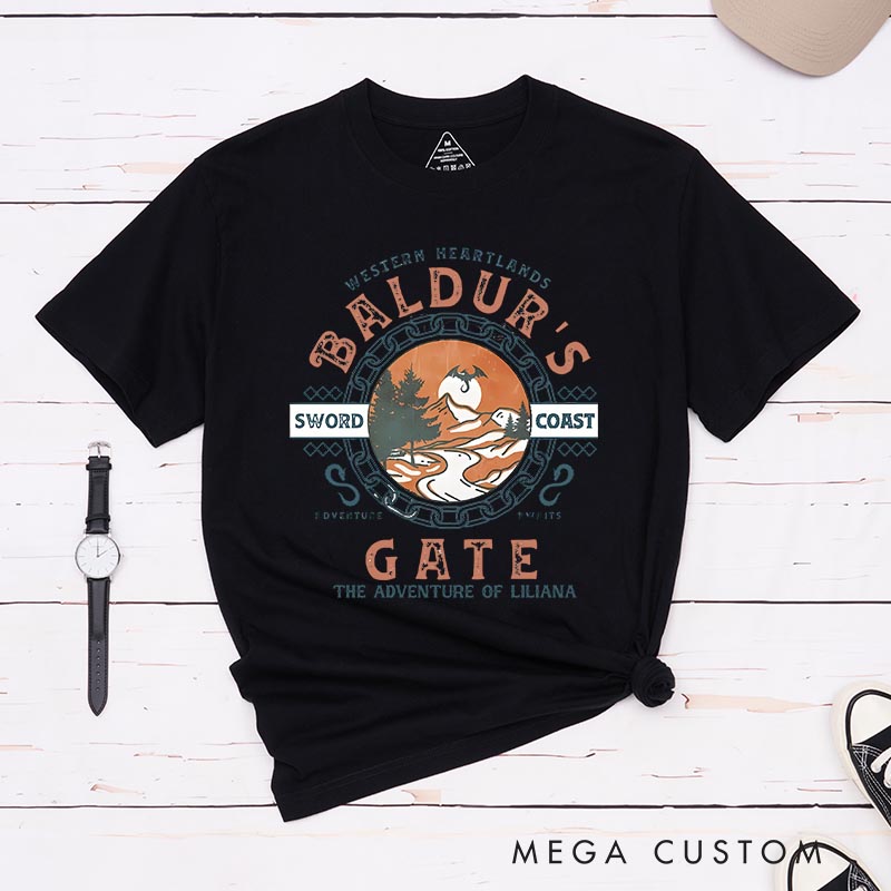 Personalized the Gate Journey Game Classic T-Shirts CRPG Video Game Tshirt Fantasy Game Shirt