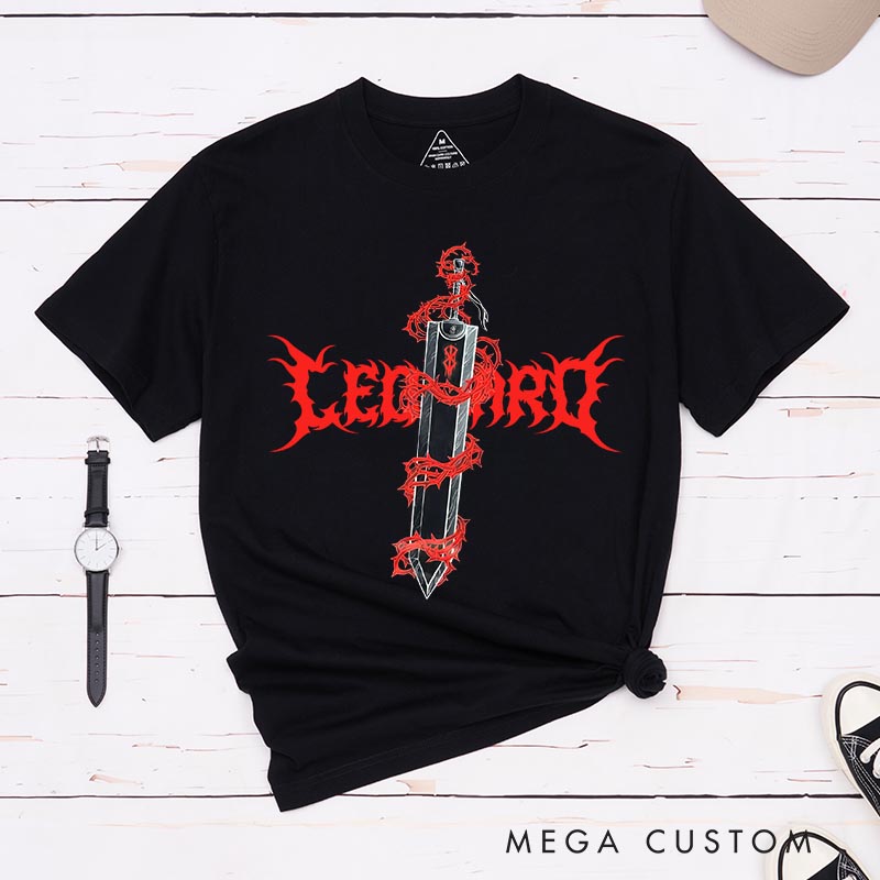 Personalized Slayer Sword Anime Classic T-Shirts Japanese Manga Comic Tshirt for Anime Lovers
