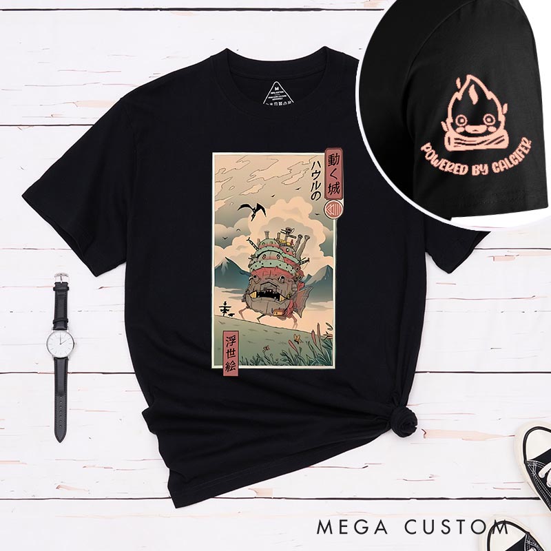 Personalized Castle Classic T-Shirts Japanese Ukiyo-e style Shirt  Japanese Manga Comic Tshirt for Anime Lovers