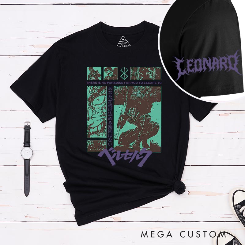 Personalized Sword Anime Classic T-Shirts Japanese Manga Comic Tshirt for Anime Lovers