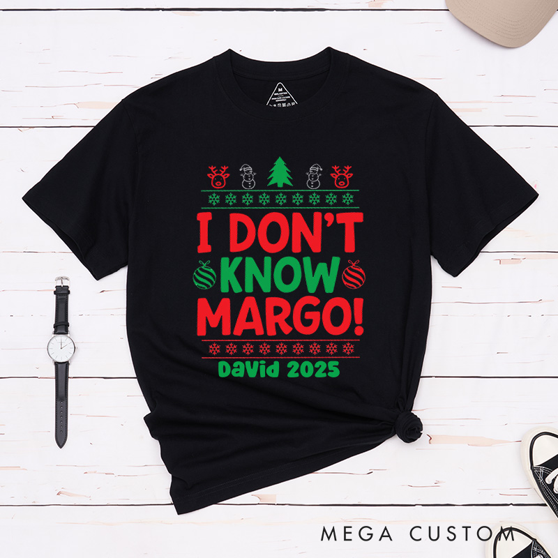 Personalized I Don't Know Funny Matching Classic T-Shirts Christmas Vacation Shirt for Movie Lovers Holiday Christmas Gifts