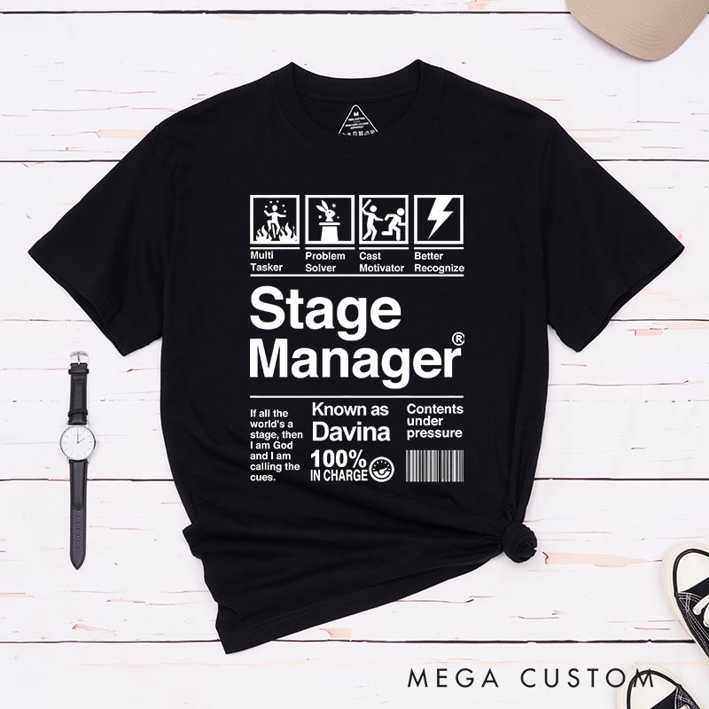 Personalized Stage Manager Classic T-Shirts for Stage Crew Thespian Musical Lover Tshirt Musical Fan