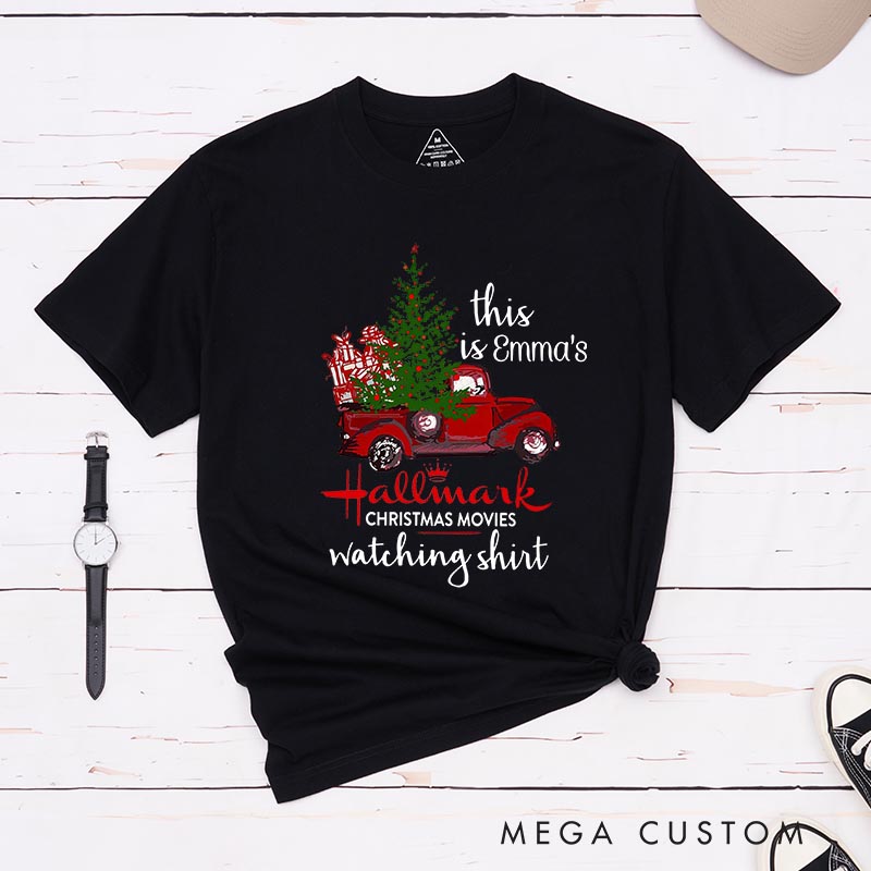Personalized Christmas Movie Watching Shirt Movie Classic T-Shirts Vintage Holiday Movies Tshirt Family Movie Shirt