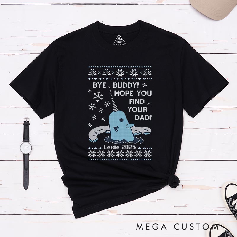 Personalized Bye Buddy Christmas Movie Classic T-Shirts Vintage Holiday Movies Tshirt Family Movie Shirt