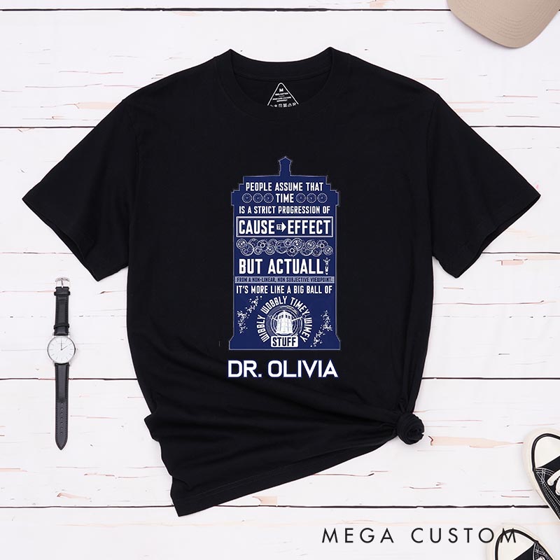 Personalized Police Box Time Machine Movie Classic T-Shirts Doctor TV Show Tshirt Geek Nerdy Shirt