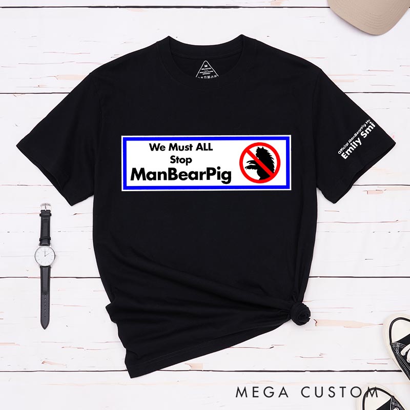 Personalized Man Bear Pig Funny Cartoon TV Series Classic T-Shirts Cartoon TV Show Film Fan Tshirt