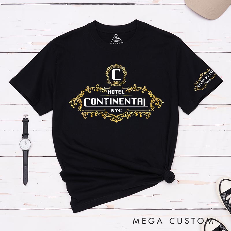 Personalized Hotel Continental Classic T-Shirts Action Movies Tshirt Film Fan Shirt