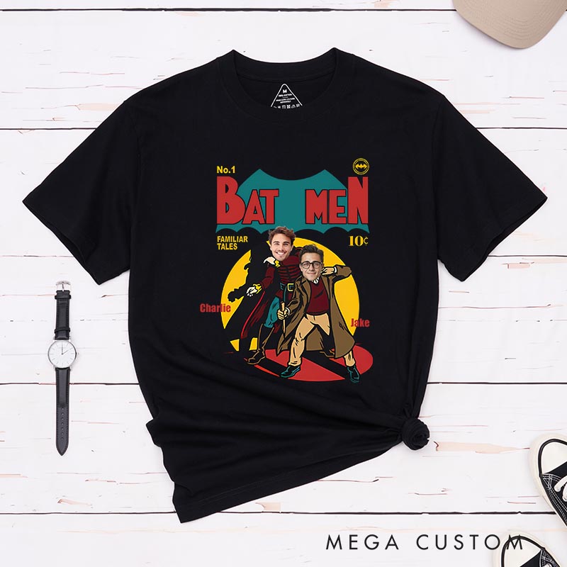 Personalized Bat Men Photo Classic T-Shirts Superhero Movies Tshirt Film Fan Shirt