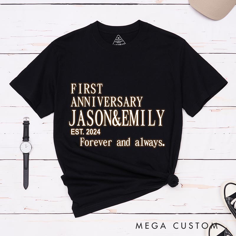 Personalized Anime Anniversary Classic T-Shirts Japanese Couple Manga Tshirt Mecha Anime Series Shirt for Anime Lovers
